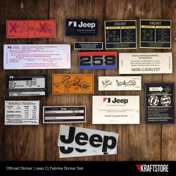Jeep Cj - Fabrika Sticker Seti